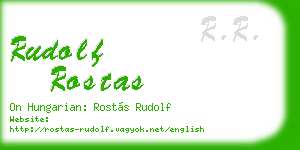 rudolf rostas business card